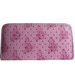 Blush Kiss Pink Butterfly Patterned Women's Wallet